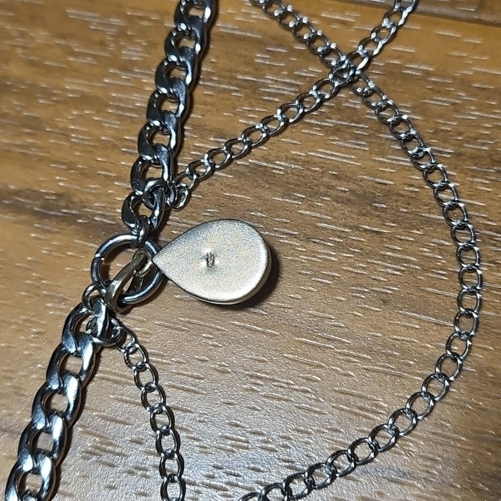 [See New Listing] Silver Chain Choker with Blue Pendant - Picture 5 of 6